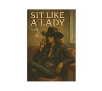 Sit Like A Lady Feminist Wall Art - Empowered Woman (2) Canvas Poster Wall Art Decor Print Picture Paintings for Living Room Bedroom Decoration 12x18inch(30x45cm)