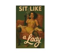 Sit Like A Lady Feminist Wall Art - Empowered Woman (3) Canvas Poster Bedroom Decor Landscape Office Room Decor Gift 12x18inch(30x45cm)
