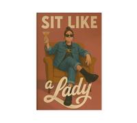 Sit Like A Lady Feminist Wall Art - Empowered Woman Canvas Poster Bedroom Decor Landscape Office Room Decor Gift 08x12inch(20x30cm)