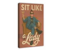 Sit Like A Lady Feminist Wall Art - Empowered Woman Canvas Poster Wall Art Decor Print Picture Paintings for Living Room Bedroom Decoration 12x18inch(30x45cm)