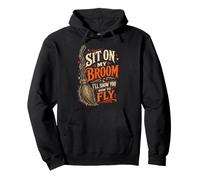 Sit On My Broom Funny Halloween Adult Humor Gag Gift Men Pullover Hoodie