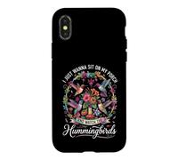 Sit On My Porch Watch Hummingbirds Vibrant Floral Garden Art Case for iPhone X/XS