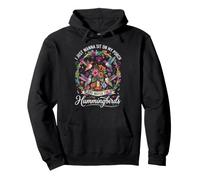 Sit On My Porch Watch Hummingbirds Vibrant Floral Garden Art Pullover Hoodie