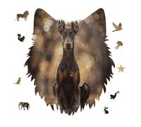 Sit on The Floor Jigsaw Puzzle 175PCS Wolf Head Design Puzzle Wooden Jigsaw Puzzles for Adults Families