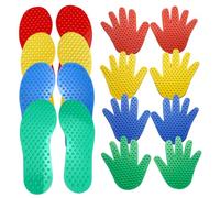 Sit Spots 8 Pair Hand & Foot Shaped Carpet Spots Flexible & Non-Slip PP Carpet Markers for Limb Coordination, Classroom