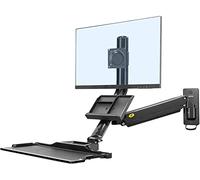 Sit Stand Workstation Wall Mount Height Adjustable Sit-Stand Converter for 19-27 Inch Screens with Keyboard Tray, Max Load 19.8lbs VESA 75 / 100mm MB32