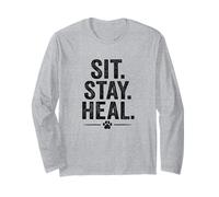 Sit. Stay. Heal. Vintage Pet Therapy Style. Long Sleeve T-Shirt
