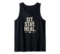Sit. Stay. Heal. Vintage Pet Therapy Style. Tank Top