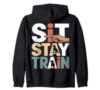 Sit Stay Train Dog Obedience Trainer Zip Hoodie