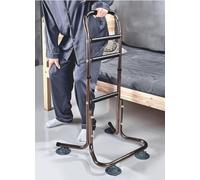 Sit-to-Stand Assist Rail Adjustable Height Mobility Support Grab Bar-2 | anti-tip metal base, four padded handgrips, lightweight portable build, for chair sofa bed-side household transfer