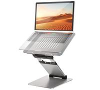 Sit to Stand Laptop Stand, Promote Healthy Posture, Ergonomic Standing Computer Stand, Tall Height Adjustable Laptop Riser, Reduce Neck Pain Compatible with Macbook Air Pro, All Laptops 10-17"-Silver
