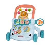 Sit to Stand Walker, Stand Learning Seat Walker, Educational Early Learning Push Toy with Interactive Buttons - Developing Motor Skills, Multifunctional Educational Gift for (Blue)