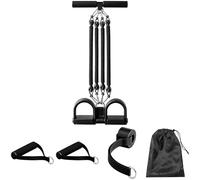 Sit-Up Auxiliary Device with 100 Pound Adjustable Resistance, Pedal Puller Resistance Bands with Handles, Chest Expander, Roller and Storage Bag, Home Abs Bodybuilding Workout Equipment