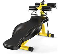 Sit Up Bench with Reverse Crunch Handle for Ab Bench Exercises - Abdominal Exercise Equipment with 4 Adjustable Height Settings (Yellow)