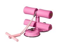 Sit Up Exercise Equipment, Sit Up Assistant Bar with Resistance Band, Indoor Abdominal Core Training Situp Foot Holder with 2 Suction Cups Exercise Equipment, Fitness Equipment for Home Gym (Pink)