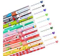 SITAKE 10 Pcs Gel Ink Ballpoint Pens Cute Kawaii Fun Pattern Gel Pens for Women Girls 0.38mm Frost