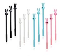 SITAKE 12pcs Cartoon Gel Ink Pens, Cute Rabbit Bunny Animal Stationary Kawaii Fun Pen for Kids, 0.5 mm Black Smooth Writing Quick-Dry Ballpoint Pens for Office School Supplies Student