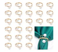 SITAKEGS Pearl Napkin Rings 24pc Spiral Serviette Buckle Holder Table Decor