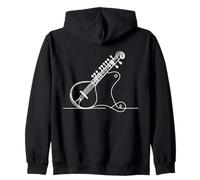 Sitar Line Art Musicians Zip Hoodie