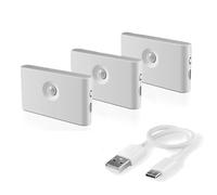 Sitara Motion Sensor Night Light, Rechargeable Night Light USB Type-C, Removable Magnetic Stick on Cupboard, Stair, Hallway, Bedroom(3 Pack)