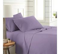 Sitara Trading Ltd T152 Flat Sheet Easy Care Polycotton Plain Dyed Bedding Uk Bed Size Lilac 2 PIECES OF PILLOWCASE