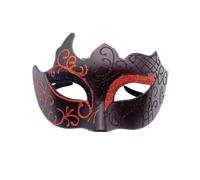 SITBXO Party Masks Retro Painted Half Face Masquerade Mask for Women and Men Costume Accessories Party Props(Black dark red)