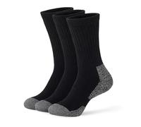 SITE KING Bamboo Work Socks (3 Pack) | Breathable, Moisture Wicking & Cushioned for All-Day Comfort (Black, UK6-UK11)