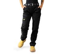 SITE KING Ladies Cargo Combat Work Trousers Size 8 to 23 (6 / Reg Leg, Black)