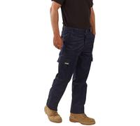 SITE KING Mens Cargo Combat Work Trousers Sizes 28 to 56 with Button & Zip Fly (30 Waist / 33" Long Leg, Navy)
