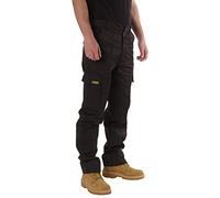SITE KING Mens Cargo Combat Work Trousers Sizes 28 to 56 with Button & Zip Fly (40W / 29L) Black