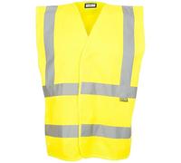 SITE KING Mens High Visibility Vest Size S to 7XL, Yellow or Orange Hi Vis waistcoat