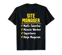 Site Manager Miracle Worker Superhero Ninja Funny Job Gift T-Shirt