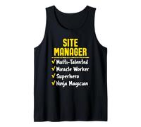 Site Manager Miracle Worker Superhero Ninja Funny Job Gift Tank Top