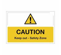 Site Safe - Caution Keep out safety zone sign - Warning 8x12 Metal Tin Sign Garage Man Cave Wall Decor