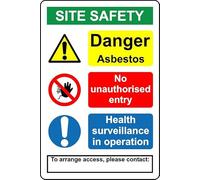 Site safety - No unauthorised entry - To arrange access please contact sign - 3mm Aluminium sign (400mm x 300mm)