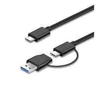 Sitechylor 2-in-1 USB C 3.1 to USB C Cable 40CM 10Gbps Data Transfer,USB A to USB C Cord 65W Fast Charging for iPhone15 Seagate WD Toshiba Westgate Hard Drive Cable