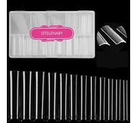SITELENABY No C Curve 3XL Square Nail Tips-Clear Acrylic Nails Square Shape Nail Tips SITELENABY 360 pcs Flattened Half Cover False Nails for Nail Salons and DIY French ABS Nail Art Tips 12 Size