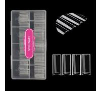 SITELENABY No C Curve XL Nail Tips 500PCS,Tapered Square Flattened Half Cover False Nails for Nail Salons and DIY French ABS Nail Tips(XL no c square 500pcs)