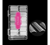 SITELENABY XXL Square Nail Tips-Clear Flattened Half Cover ABS Nails, 500 pcs, DIY French Nails, No C Curve