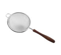SITER TEA - Fine Fesh Feshter | Sieves and Filters | Silk for Cooking | Reusable Stainless Steel Skimmer Sieve with Wooden Handle, for Cooking, Making, Frying, Tea S