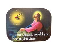 sitfe 2024 Jesus Wall Clock Would You Look at The Time, Funny Novelty Desk Clock Battery Operated Quartz, Decorative Wall Watch Non Ticking Silent Clocks Atheist Ornaments