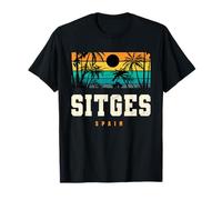 Sitges Spain Mediterranean Beach Sunset Design T-Shirt