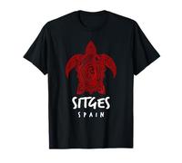 Sitges Spain Tribal Sea Turtle Ocean Art Design T-Shirt