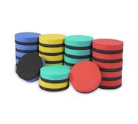 SITHON 24 Pack Magnetic Dry Erase Erasers, Mini Round Whiteboard Dry Erasers Back to School Supplies, Chalkboard Cleaning Pads for Classroom, Office, Home, 4 Colors, 2 Inch