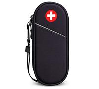 SITHON EpiPen Medical Carrying Case Insulated Travel Medication Organiser | Emergency Medical Pouch Holds 2 EpiPens, Asthma Inhaler, Anti-Histamine, Auvi-Q and Allergy Medicine Essentials, Black