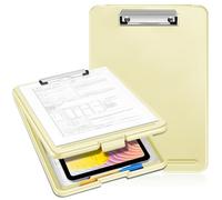 SITHON Nursing Clipboard with Storage, Lightweight Portable Writing Clipboard with Compartment Organizer for Nurse Doctor Medical Professionals Teachers Students Sales School Office, (Yellow)