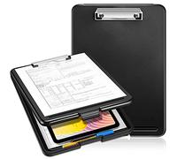SITHON Nursing Clipboard with Storage, Lightweight Portable Writing Clipboard with Compartment Organizer for Nurse Doctor Medical Professionals Teachers Students Sales School Office, (Black)