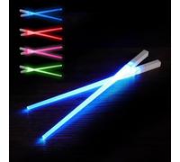 SithSticks®2 Light-Up Blue Chopsticks | LED Lightsaber Chopstick | Washable Reusable Utensils | Chinese & Japanese Food | Glow in The Dark | Fun Gift Idea | OriginalCorner®