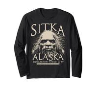 Sitka Alaska Bigfoot 1799 Sasquatch Ivory Art Long Sleeve T-Shirt