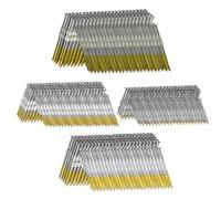 SITLDY 21 Degree Framing Nails 600 Count, 4 Sizes (2"+2-1/2"+3.0" Ring Shank+3-1/2" Smooth Shank), Full Round Head Hot Dipped Galvanized, 150 per Size, Assorted Size, 20 to 22 Degree Framing Nailer